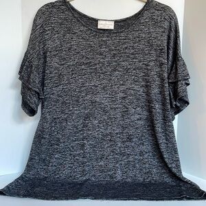 Bobbie Brooks lightweight double ruffle drop shoulder knit top size 1X